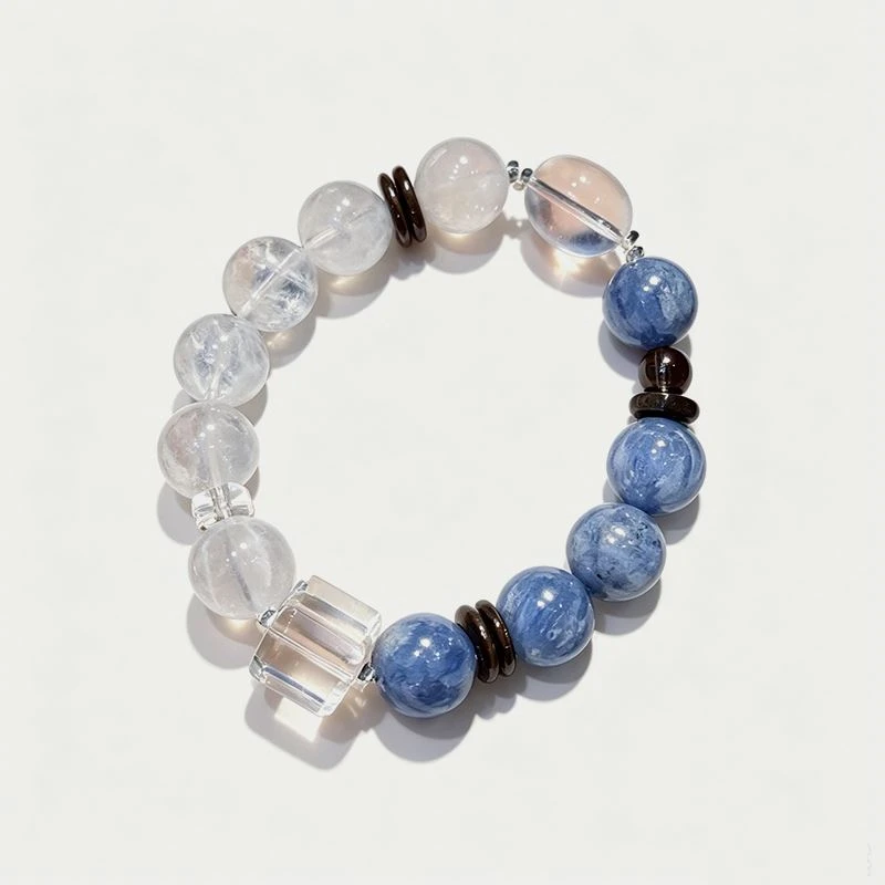 Blue Kyanite and Clear Quartz Bracelet