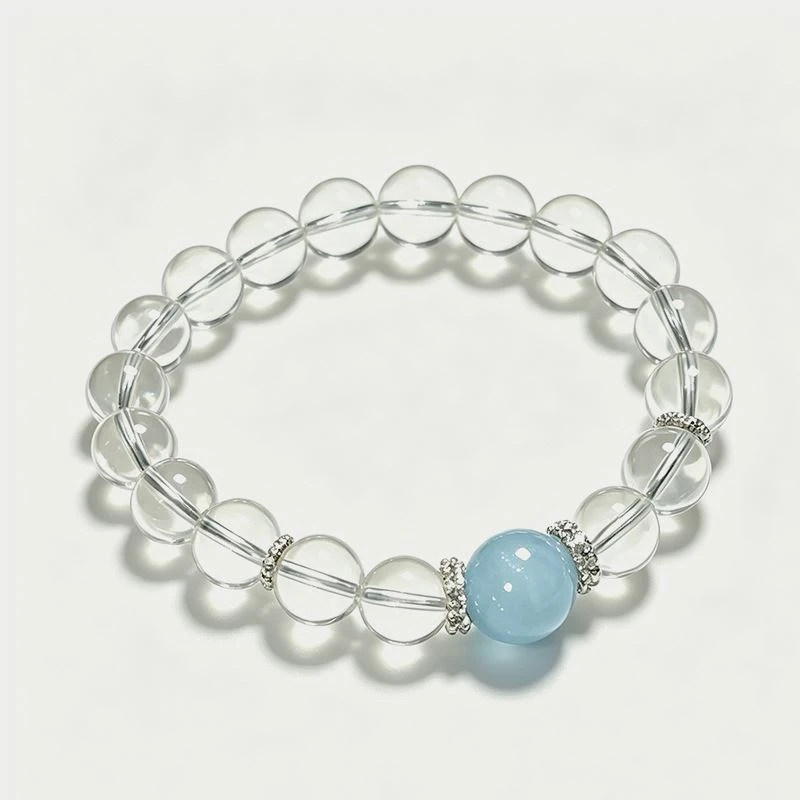 Milky White Crystal Beaded Bracelet