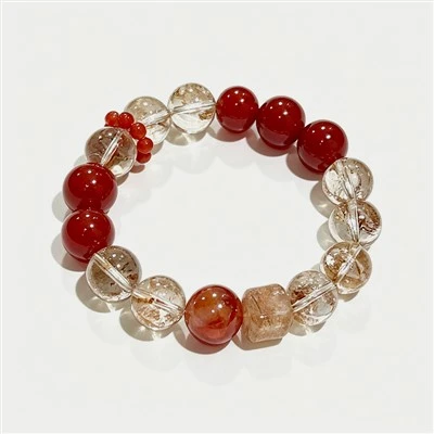 12mm Red Agate Crystal Bracelet