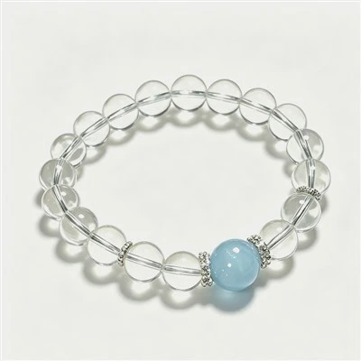 Milky White Crystal Beaded Bracelet